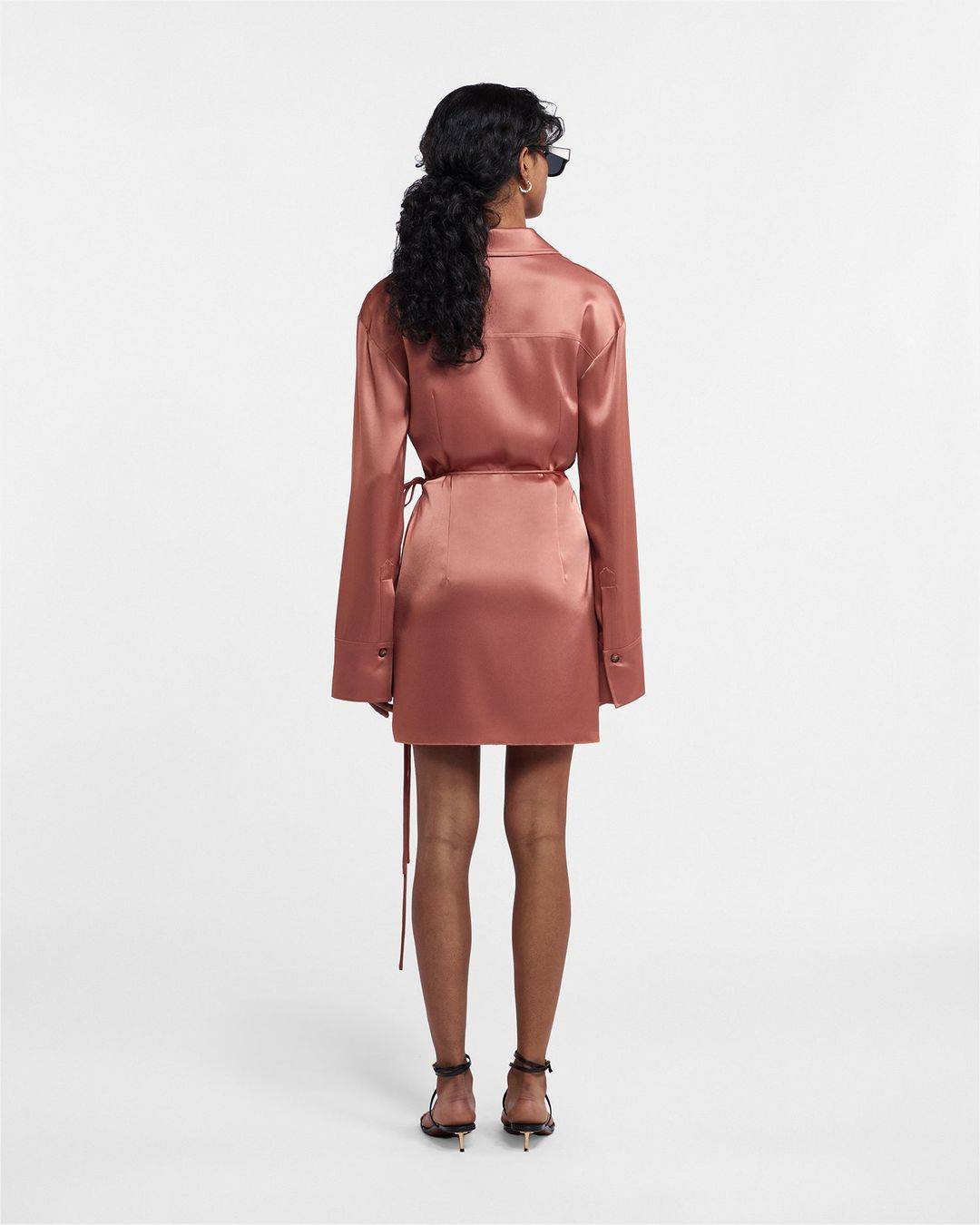 Xaviera - Sale Slip Satin Mini Dress - Brown Terra