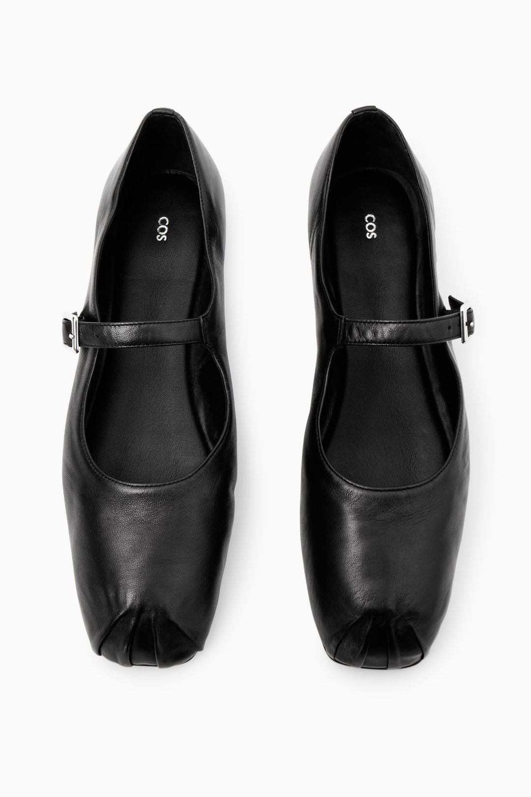 PLEATED LEATHER MARY-JANE BALLET FLATS #5