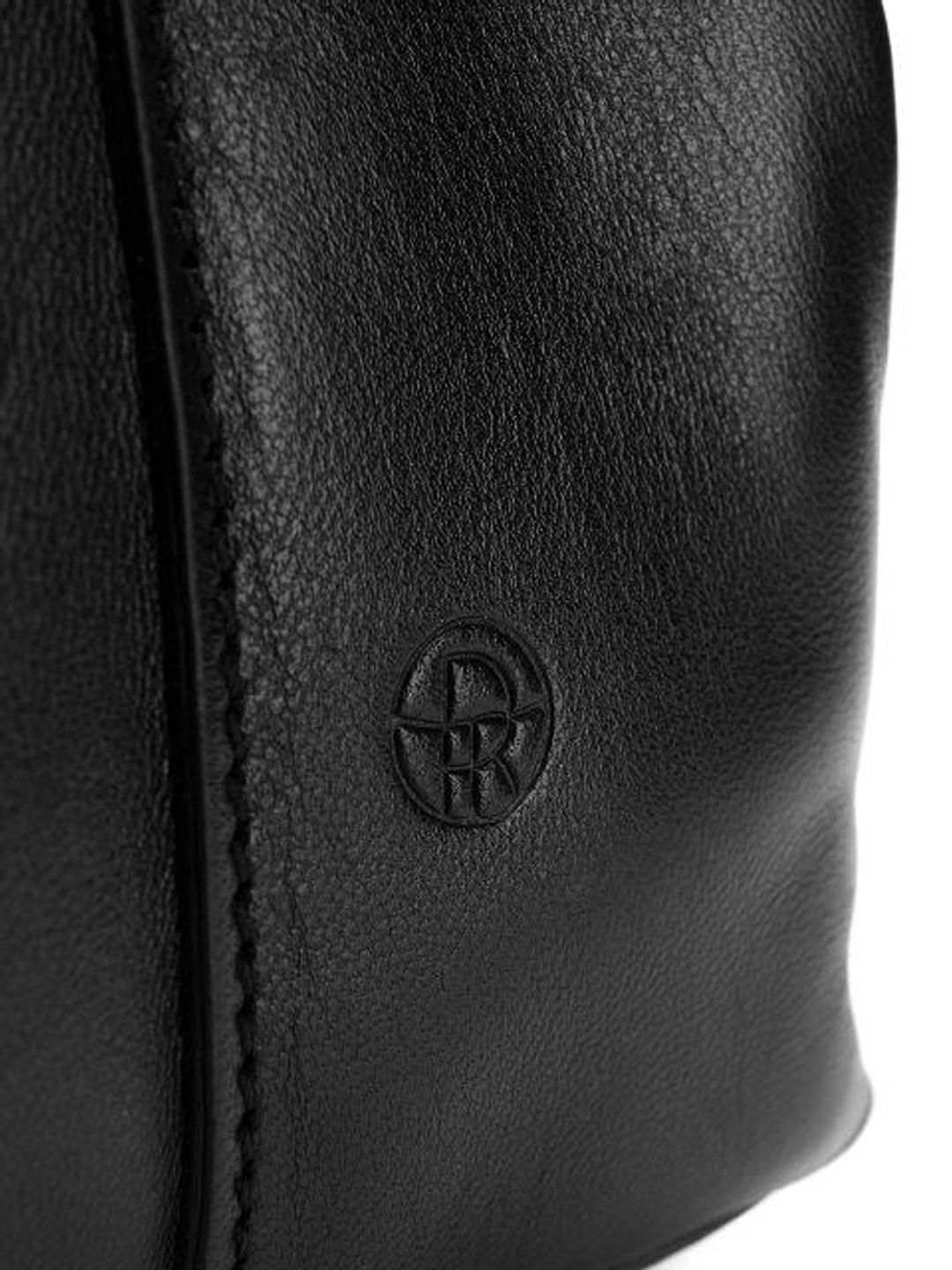 Double Circle Small Leather Bag In Black #11