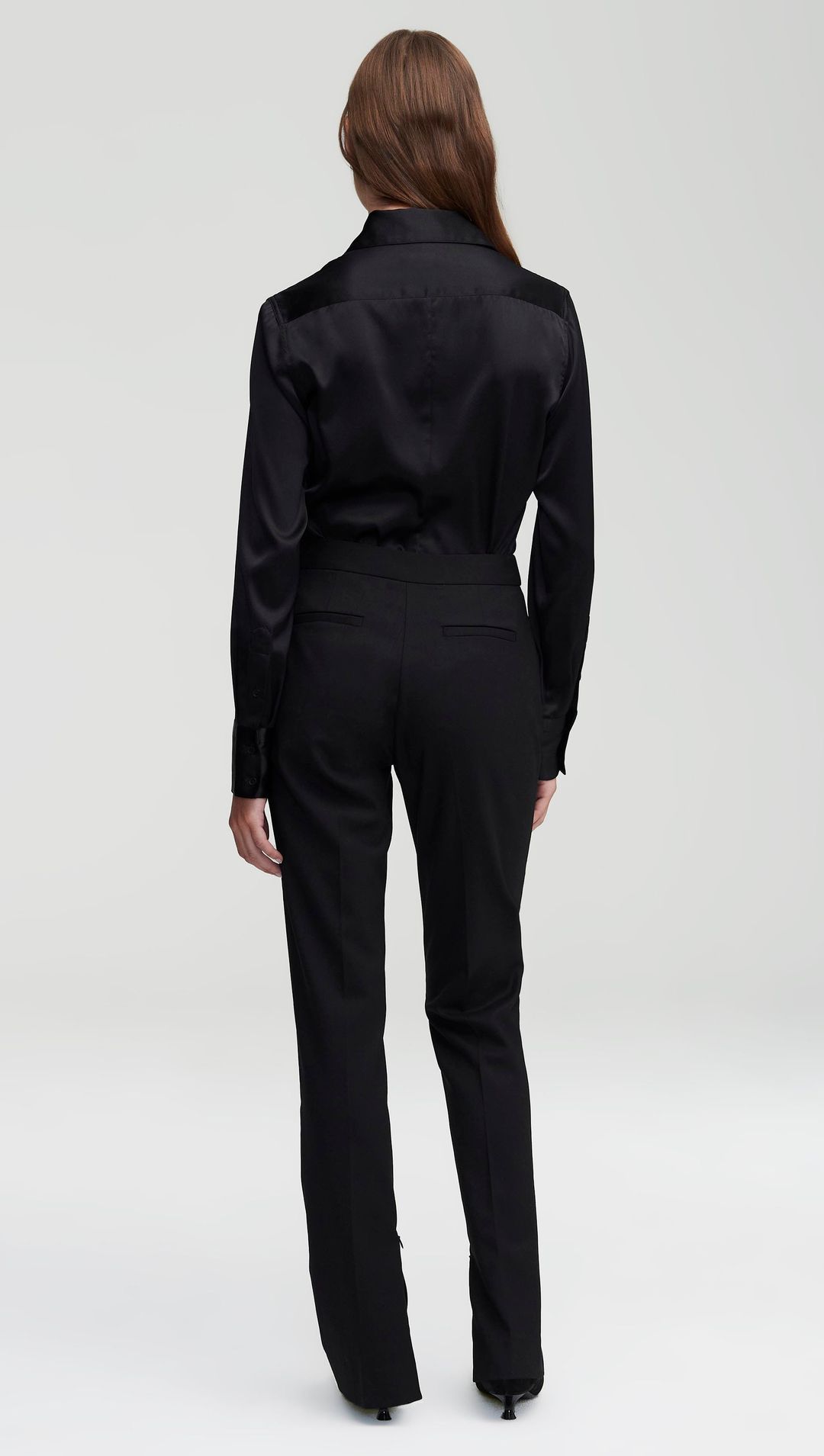 Stretch Blouse in Stretch Silk Satin | Black #5