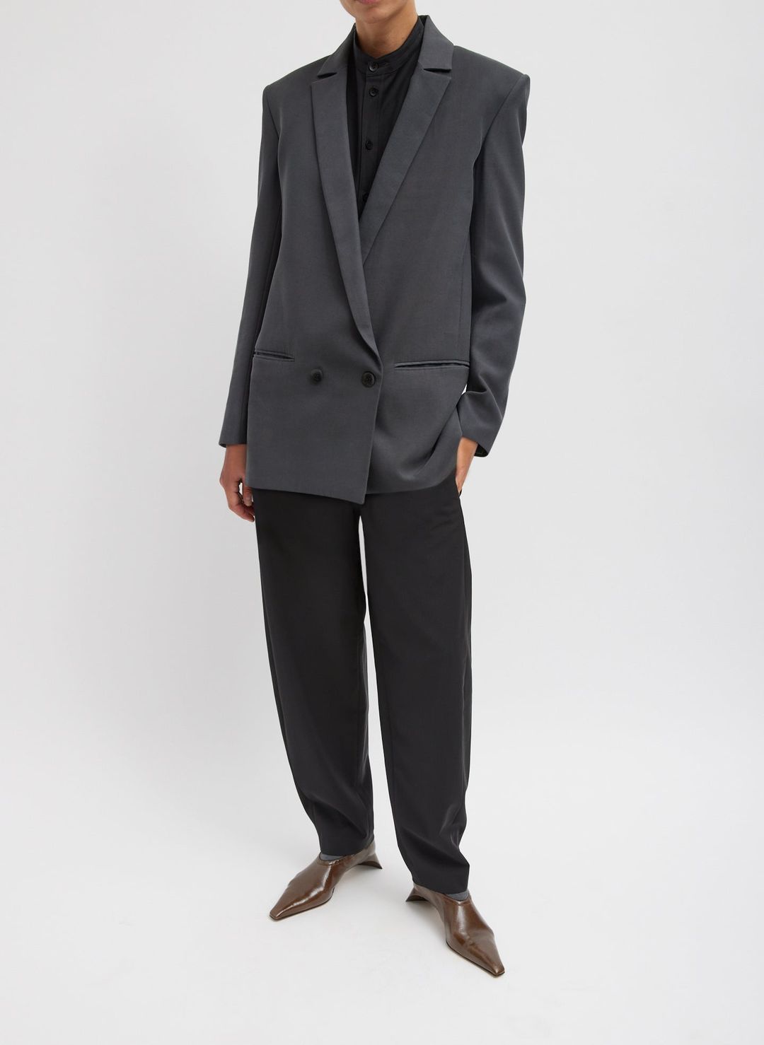 Fluid Suiting Double Breasted Blazer #4