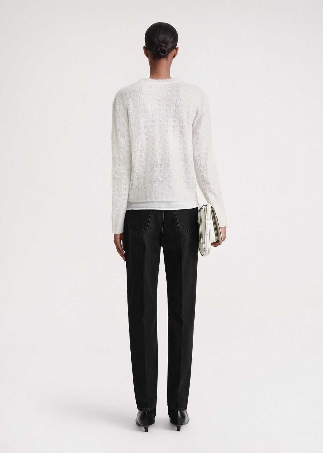 Mohair lace knit cream #3