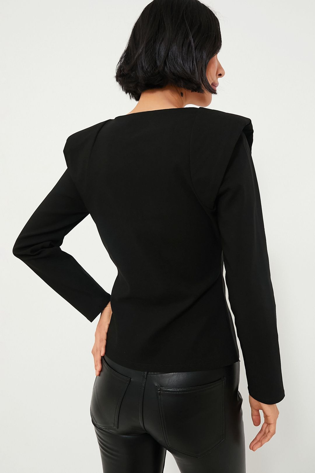 Black Long Sleeve Hepburn Blouse #4