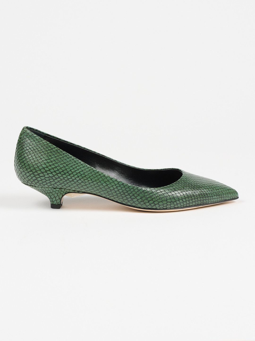 The Kitty Point Heel in Green Snake #3