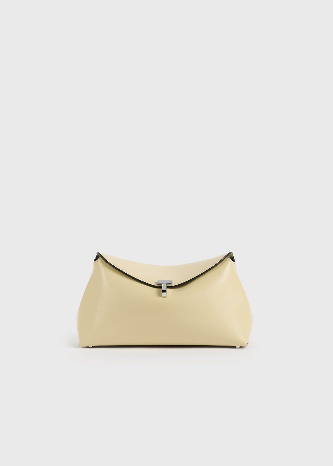 T-lock leather clutch champagne #9