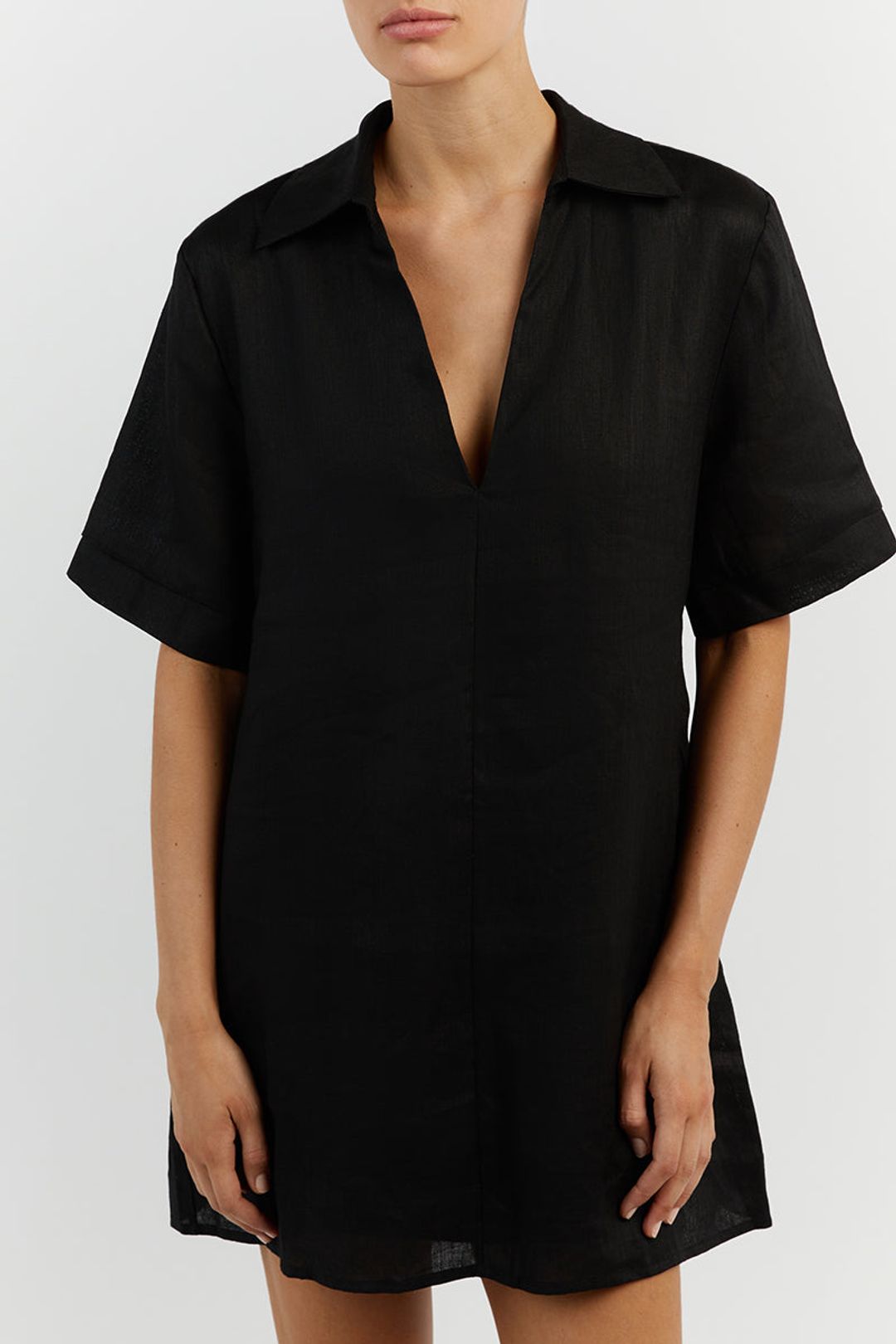 CANDICE BLACK LINEN SMOCK DRESS #5