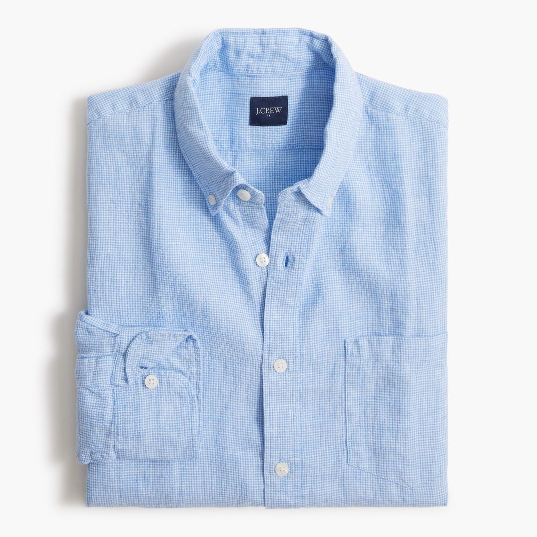 Slim linen-blend shirt