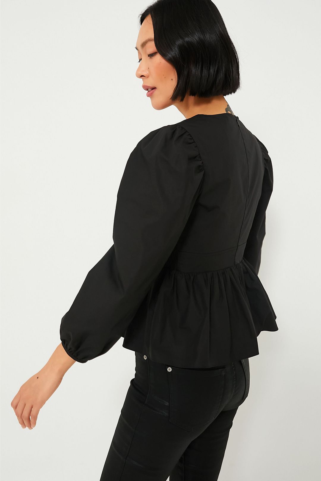 Black Puff Sleeve Elaina Blouse #3