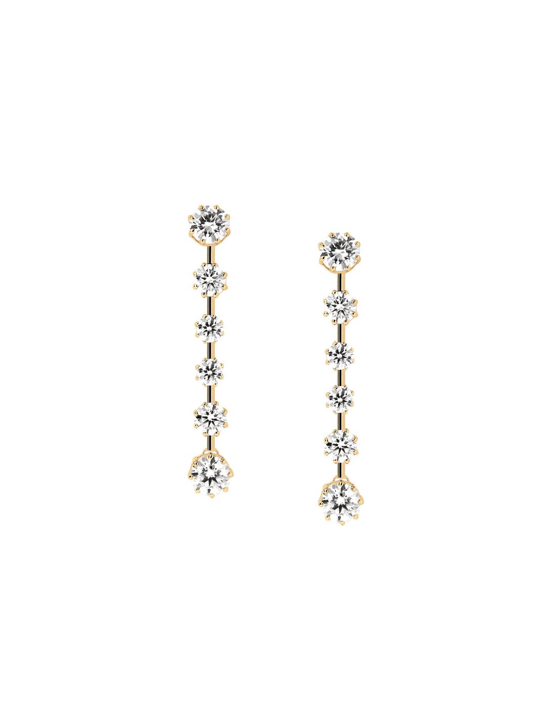 COLETTE 6-STONE DROP EARRINGS IN MOISSANITE, 18K GOLD VERMEIL