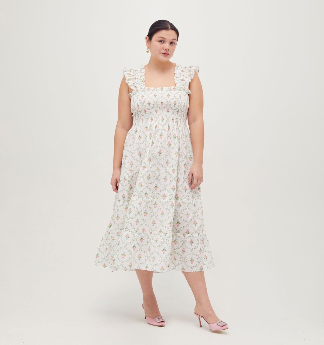 The Ellie Nap Dress - Pastel Trellis #2