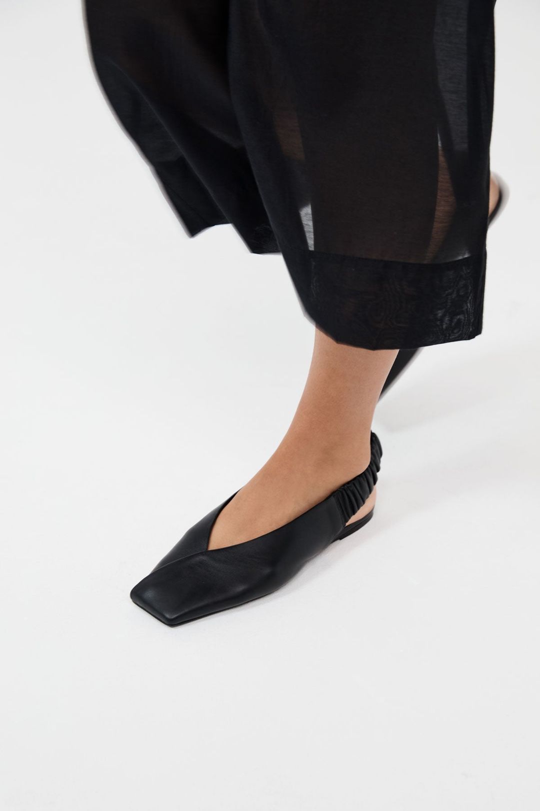 Envelope Sling Back Flat - Black #6