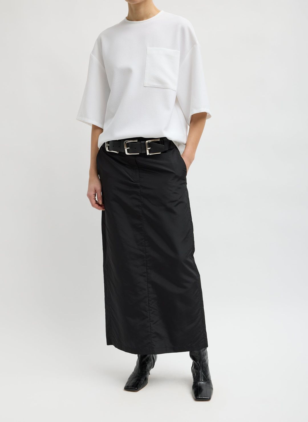 Crispy Nylon Maxi Skirt