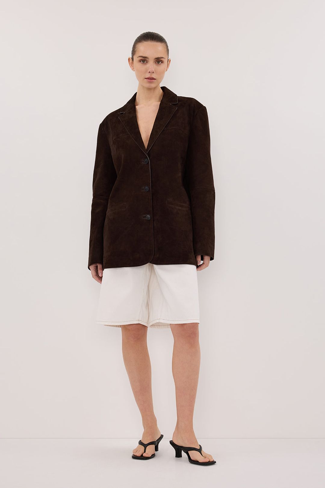 HENDRIX BITTER CHOC OVERSIZED SUEDE LEATHER JACKET #8