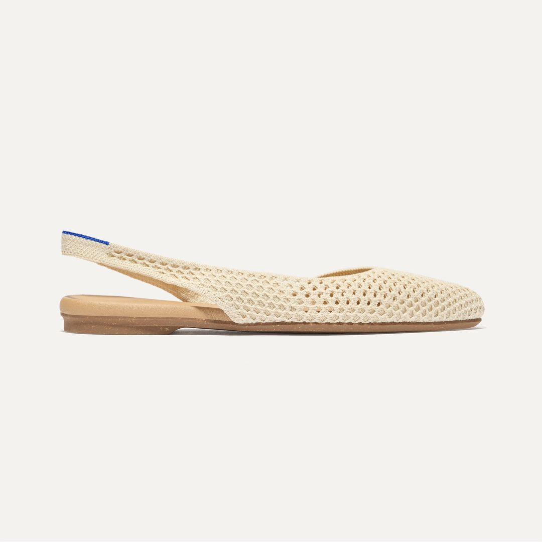 The Almond Slingback - Off White Mesh #5