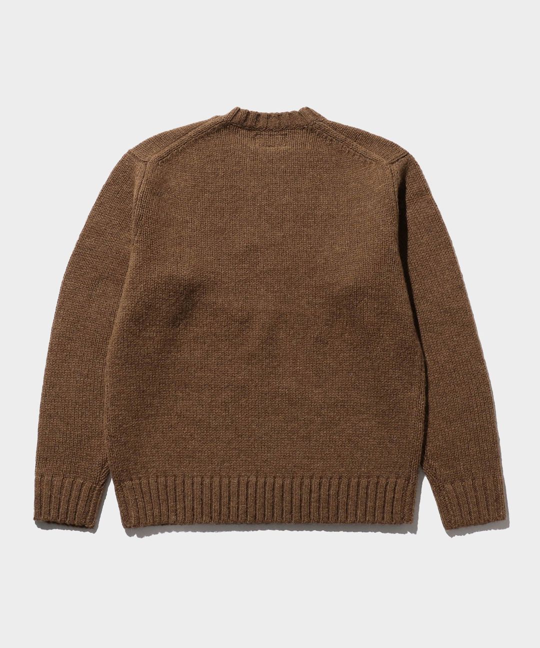 BEAMS Plus Crew Neck Intarsia 3G in Brown