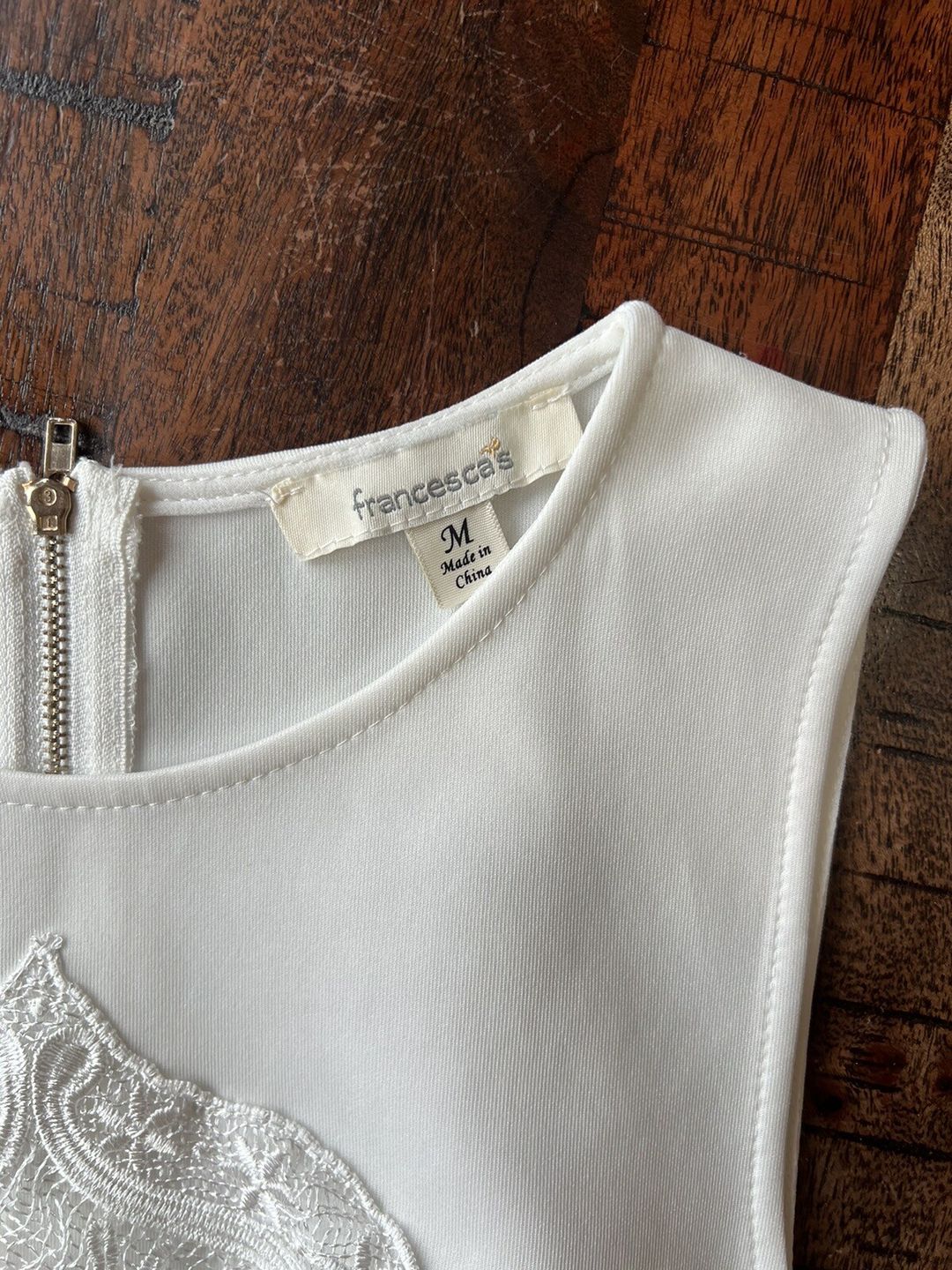 Francesca's Size Medium White Dress #5