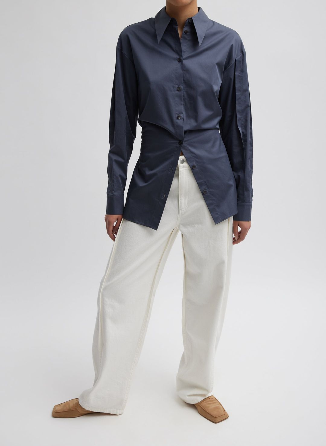 Eco Poplin Shirt With Tucked Sleeve #7