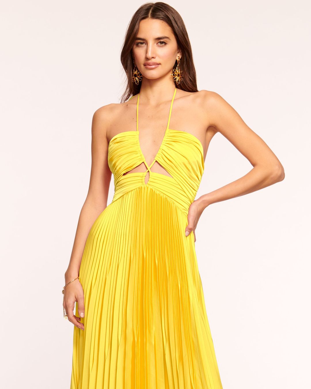 Geneva Pleated Halter Maxi Dress #6