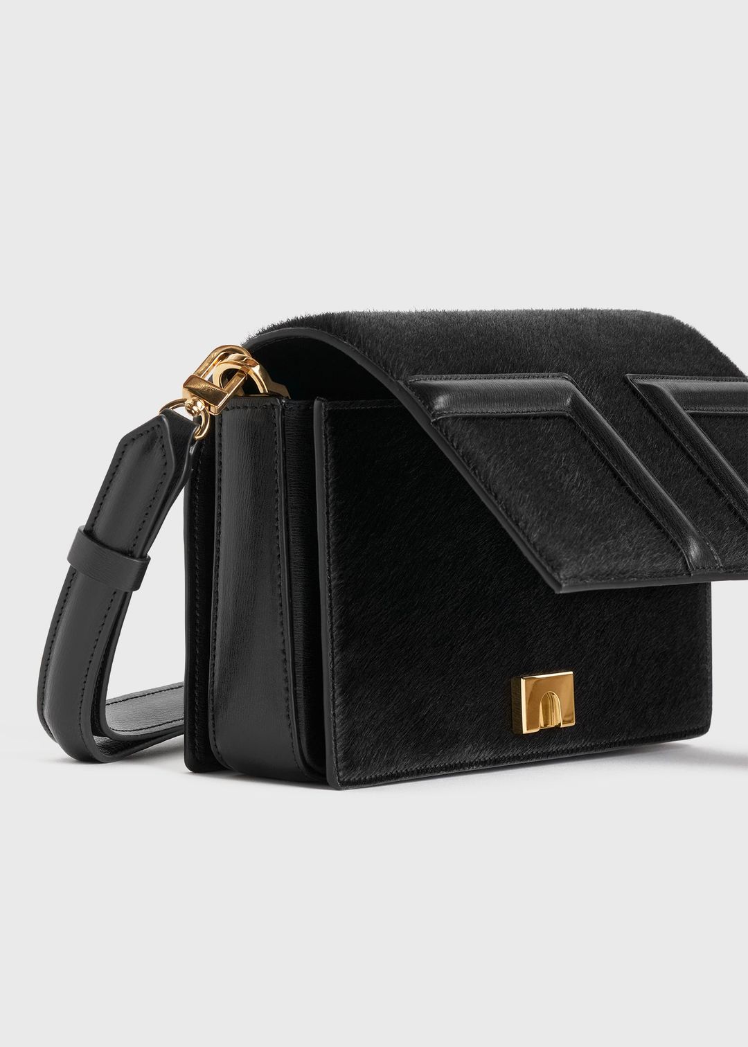 Mini T-flap pony hair bag black #6