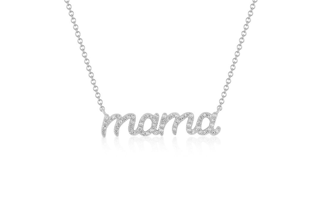 Diamond Script Mama Necklace #4