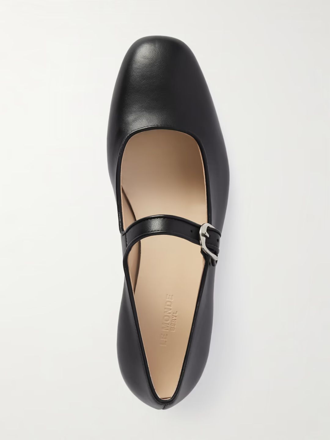 Leather-trim mesh Mary Jane ballet flats #5