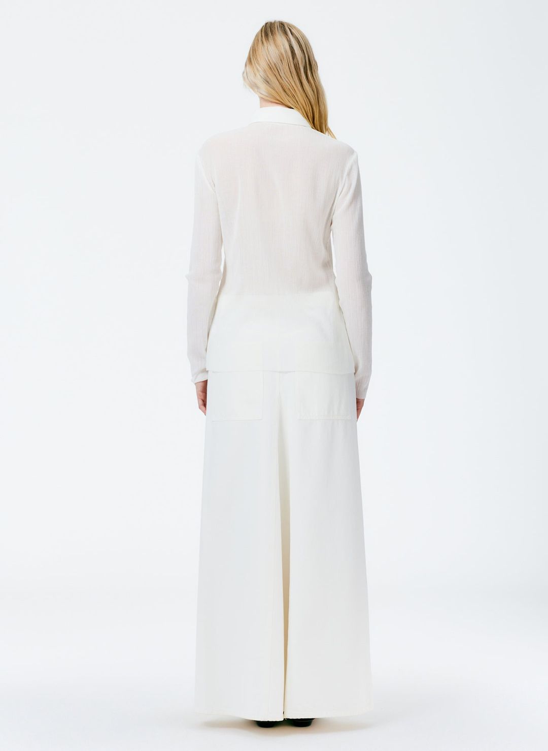 Crepe Gauze Long Sleeve Lean Shirt #7