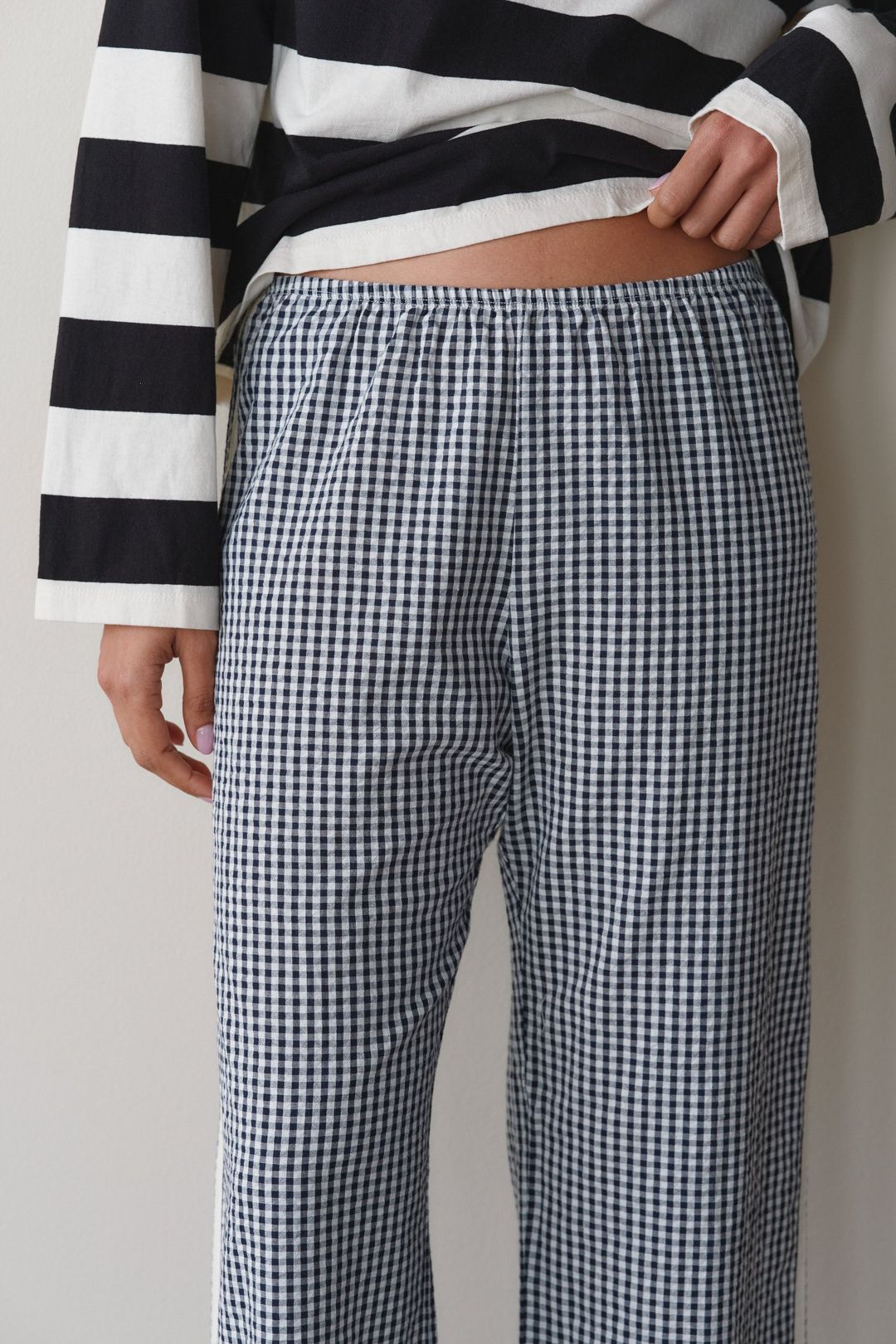 The Cotton Gingham Stripe Crop Pant #8