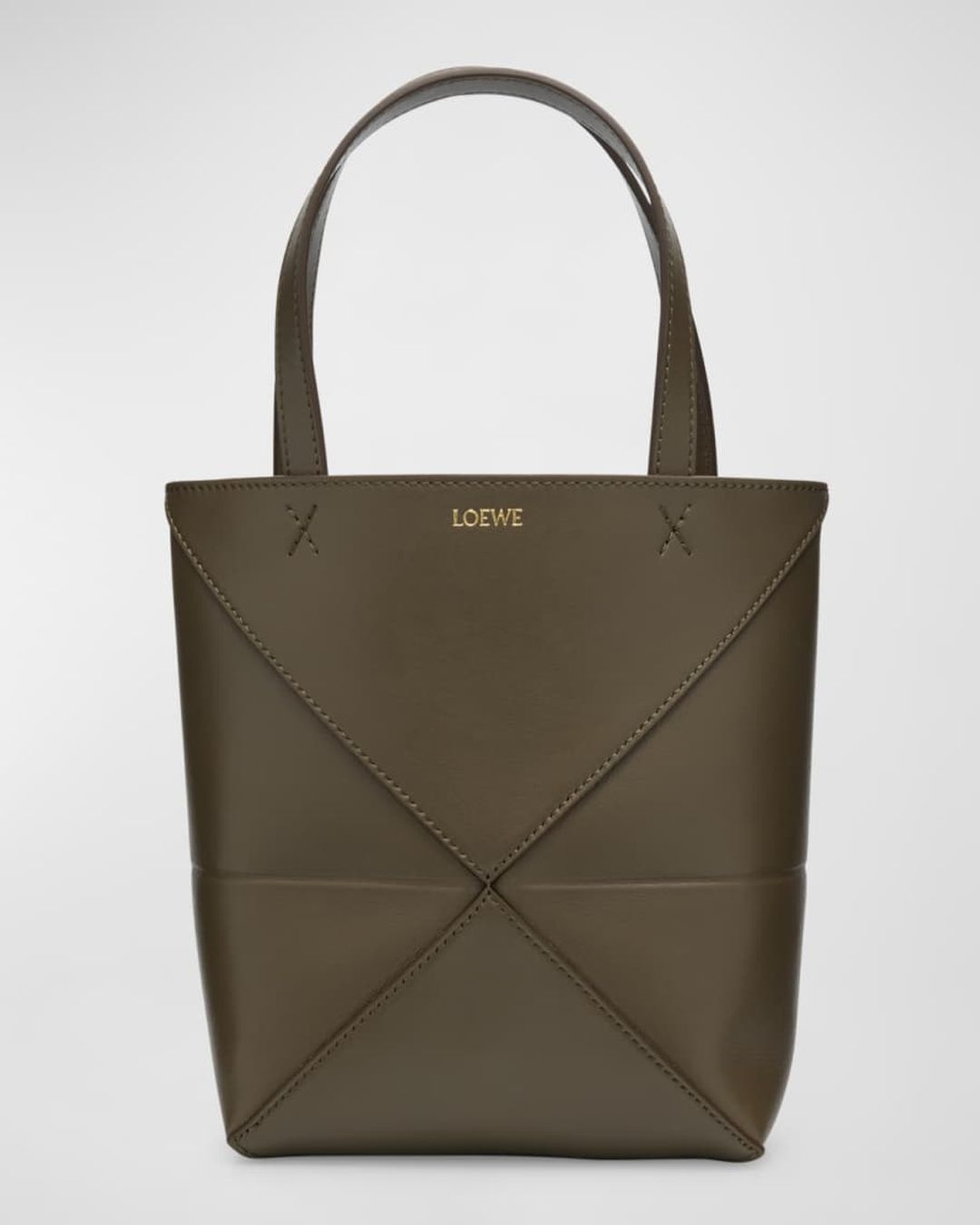 PUZZLE FOLD MINI TOTE IN SHINY LEATHER