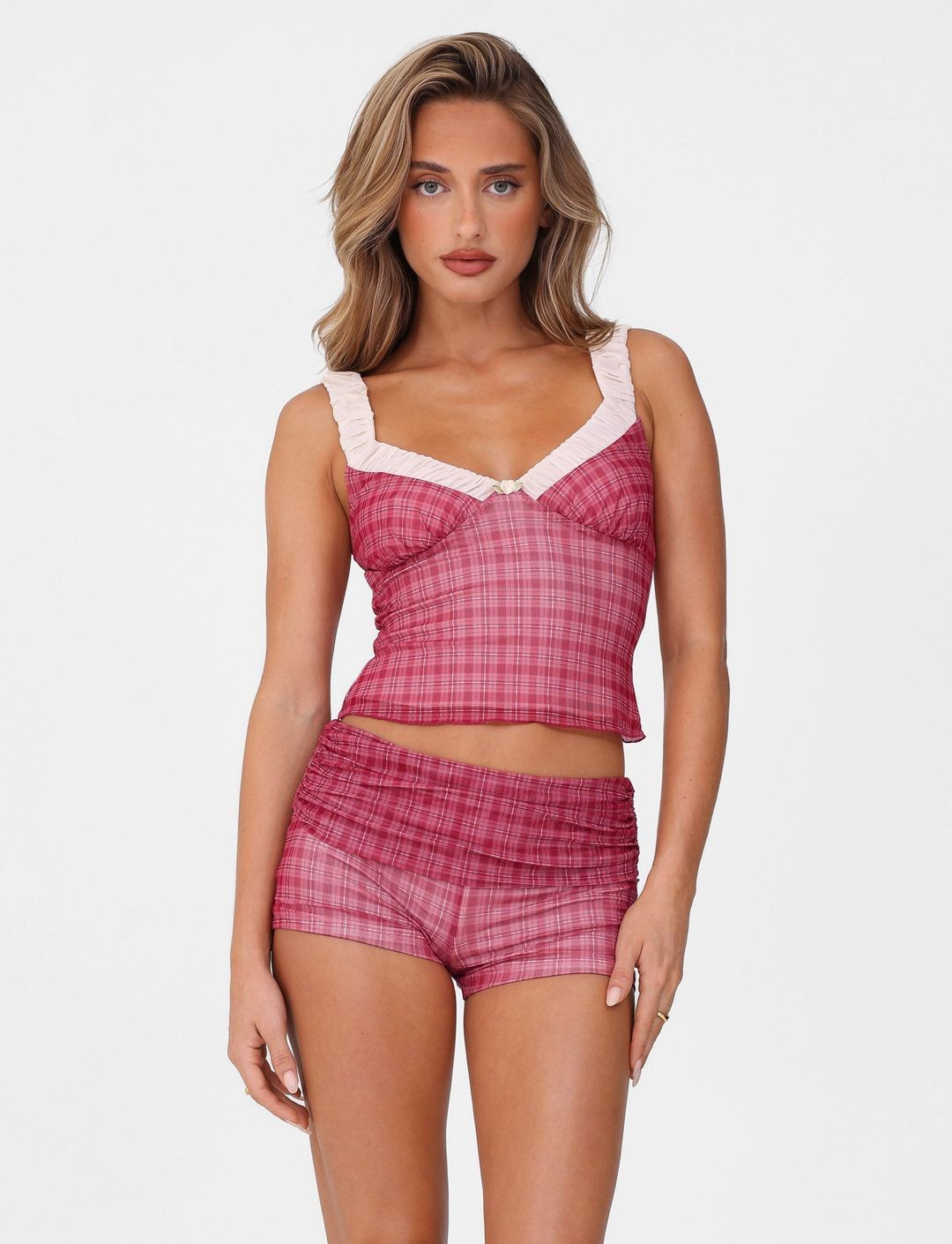 AMARAN TOP - RED : RED CHECK #3