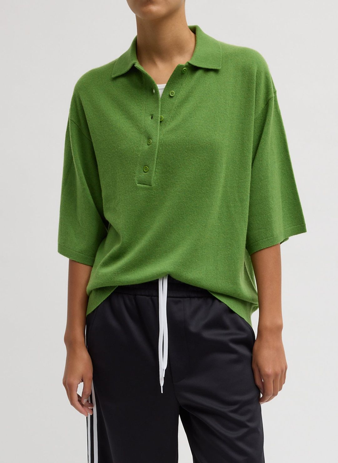 Washable Cashmere Oversized Easy Polo