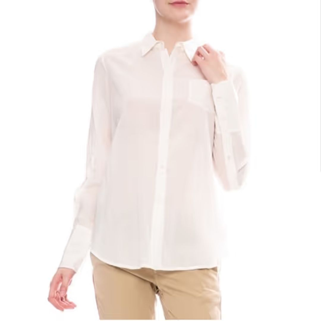 White cotton button up top