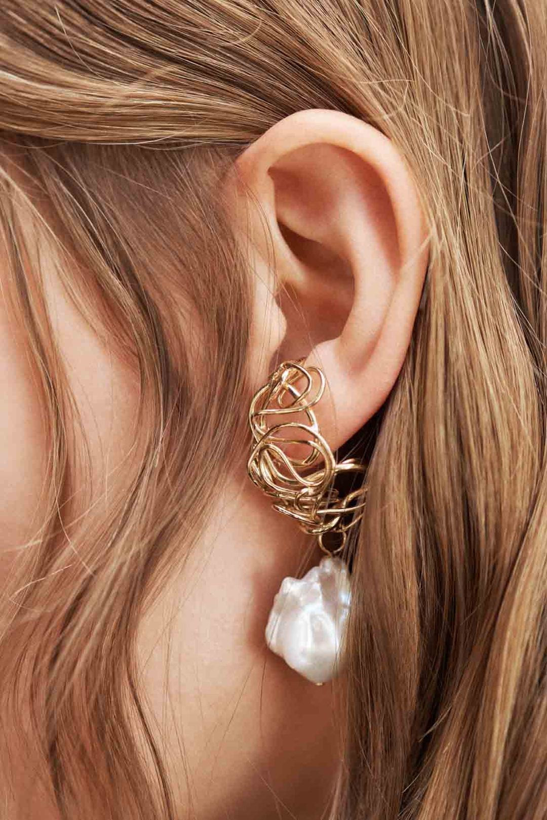 The Myth Maker's Myth - Baroque Pearl and Gold Vermeil Earrings #8