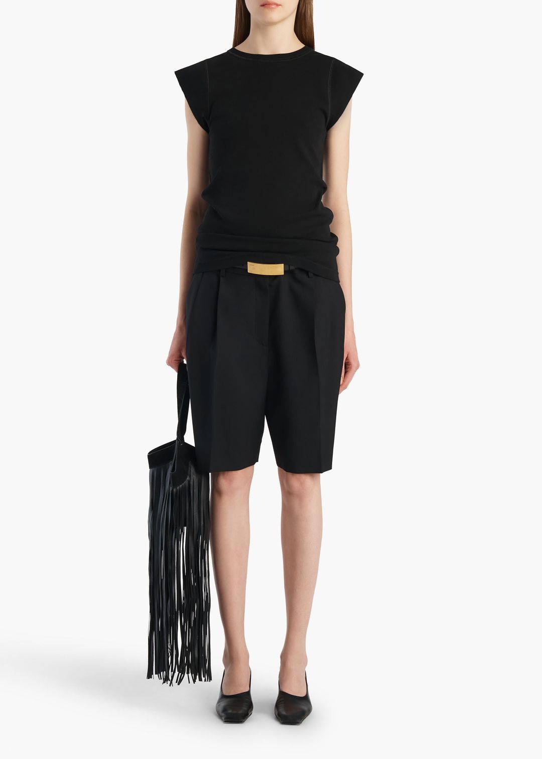 Auggie Short in Black Wool