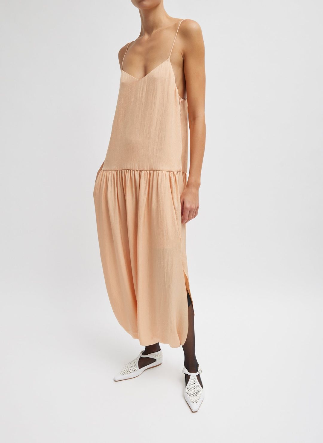 Spring Acetate Strappy Jalouise Dress #3