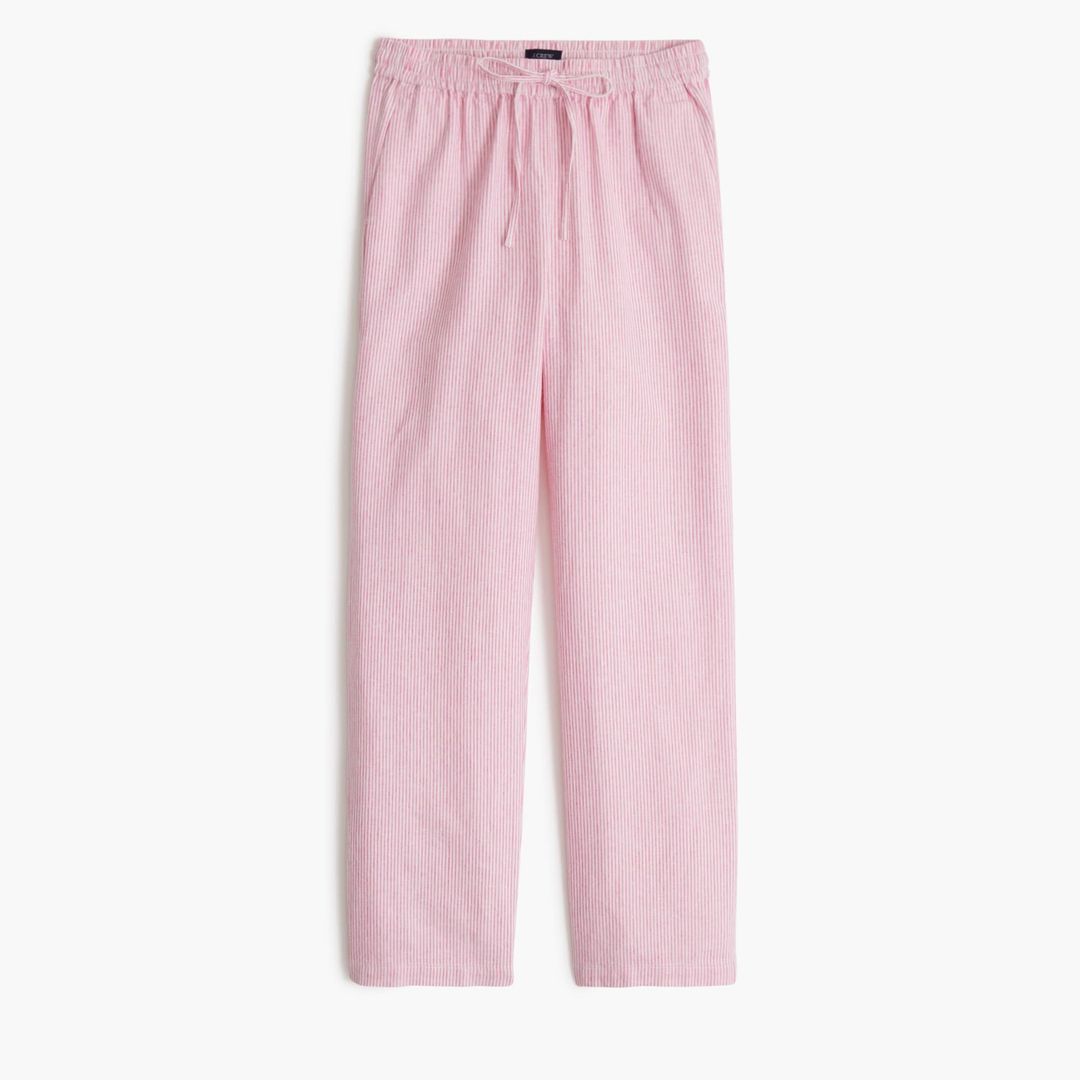 slim wide leg linen drawstring pant - st #5