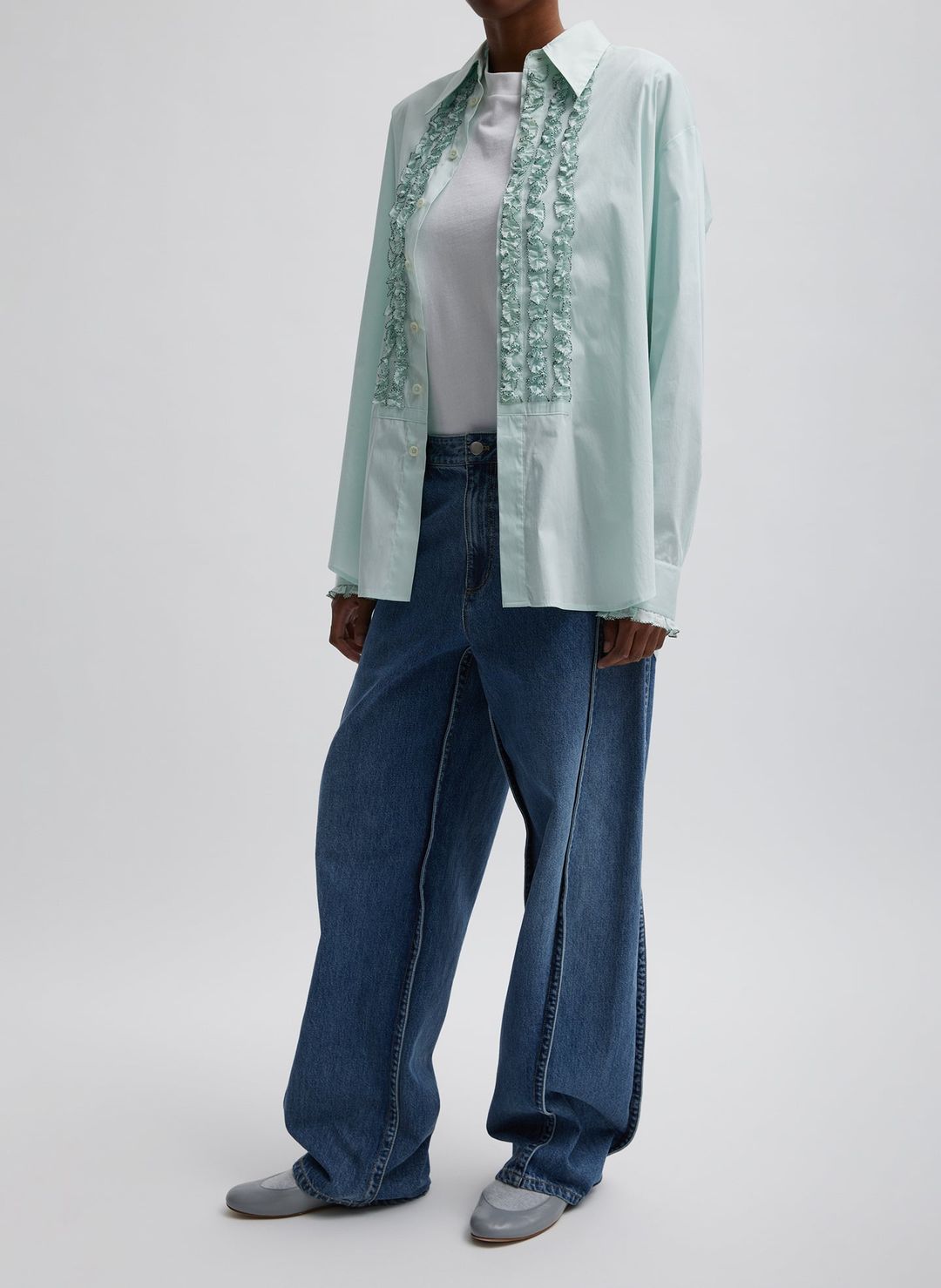 Light Weight Cotton Nylon Easy Tuxedo Shirt #9