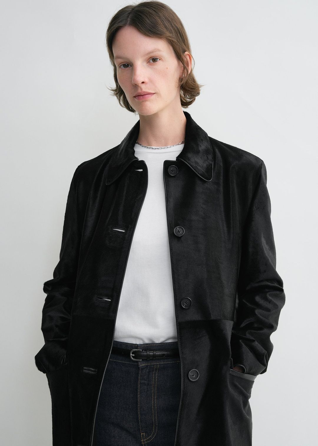 Pony hair coat black #4