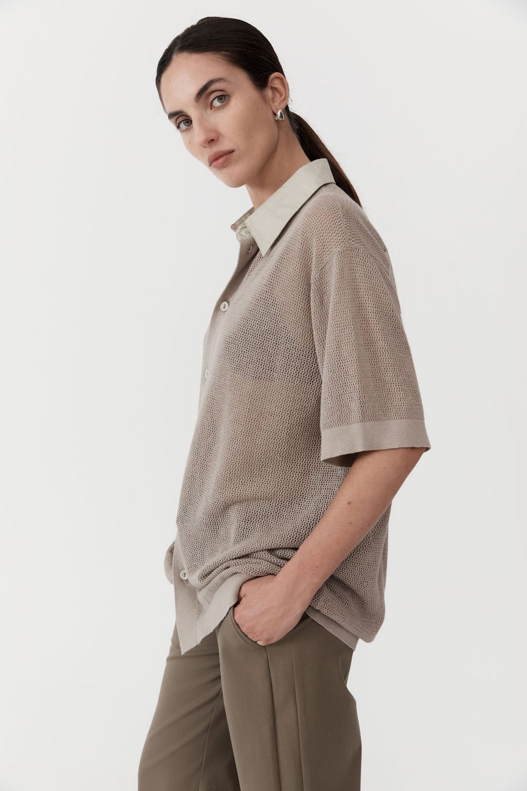Mesh Short Sleeve Shirt - Fog #2