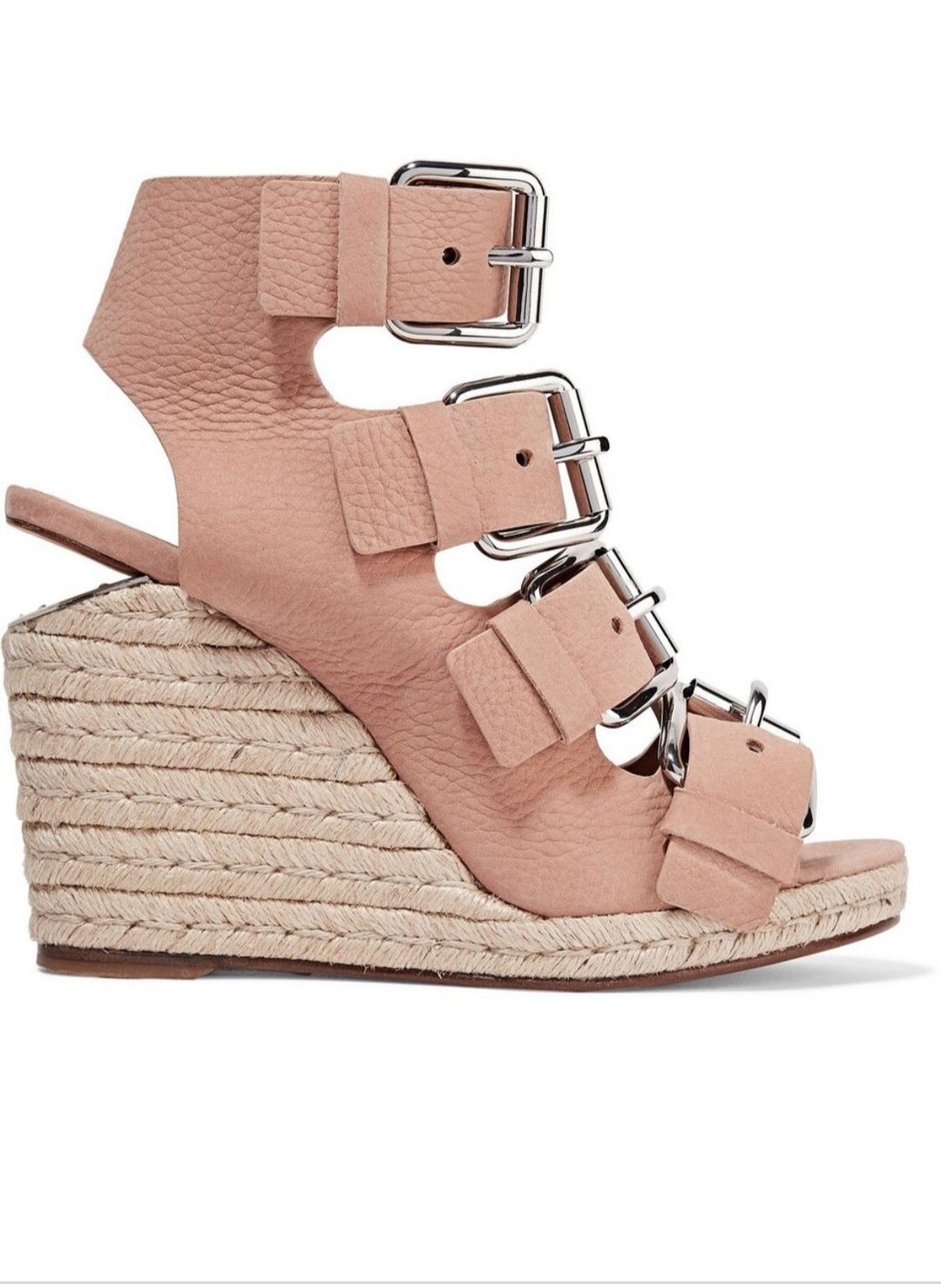 ‘JO’ BUCKLE WEDGE SANDALS/ BLUSH New!! SIZE 39 - 8.5M