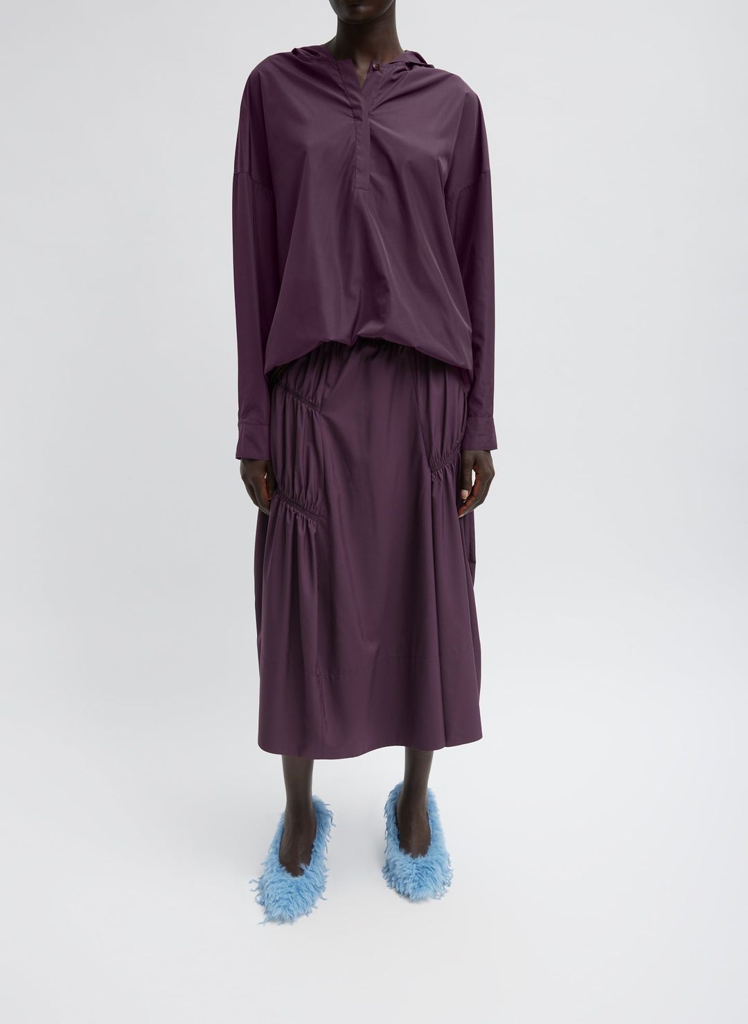Shirred Nylon Paneled Skirt #5