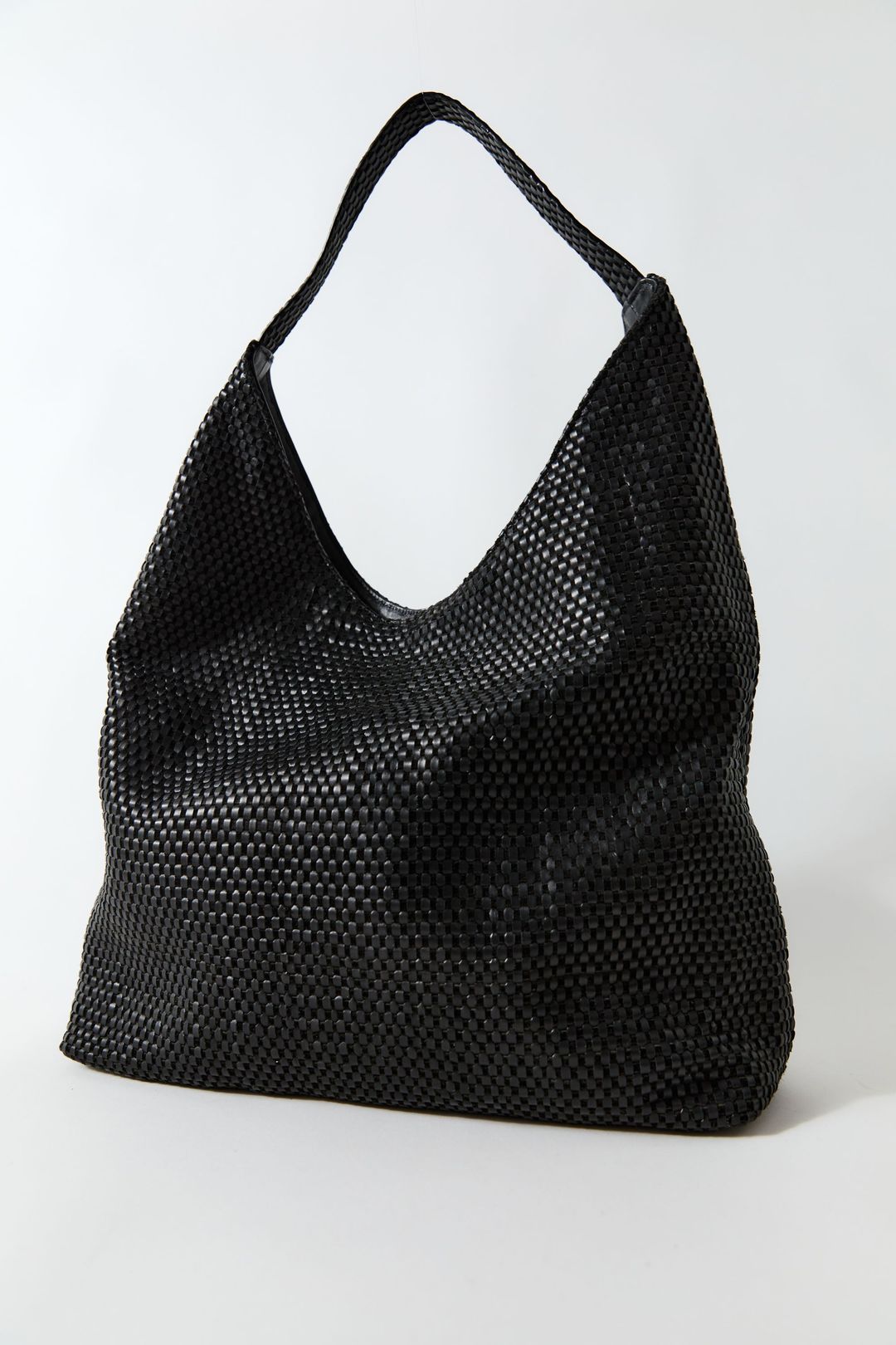 Lattice Weave Large Tote - Black #4