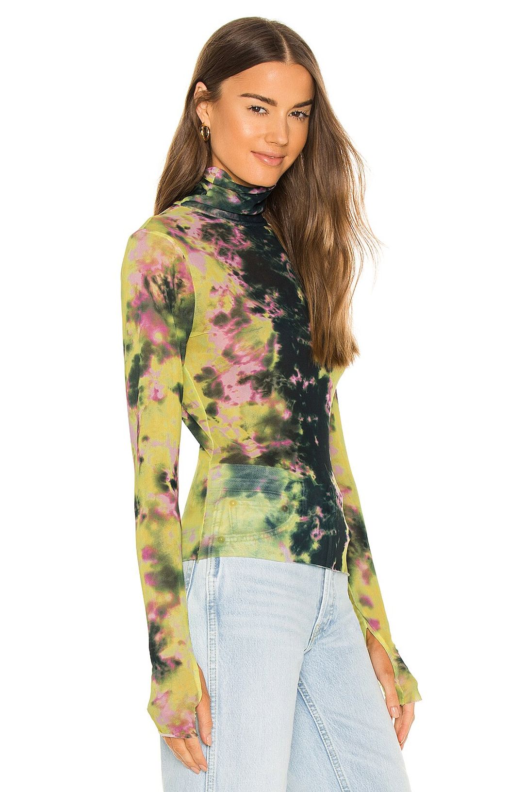 AFRM Zadie Top in Limelight Tie Dye #2