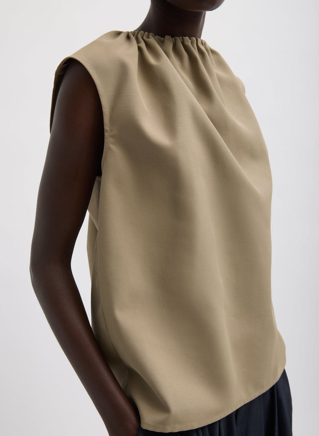 Lotte Nylon Shirred Neck Top #5