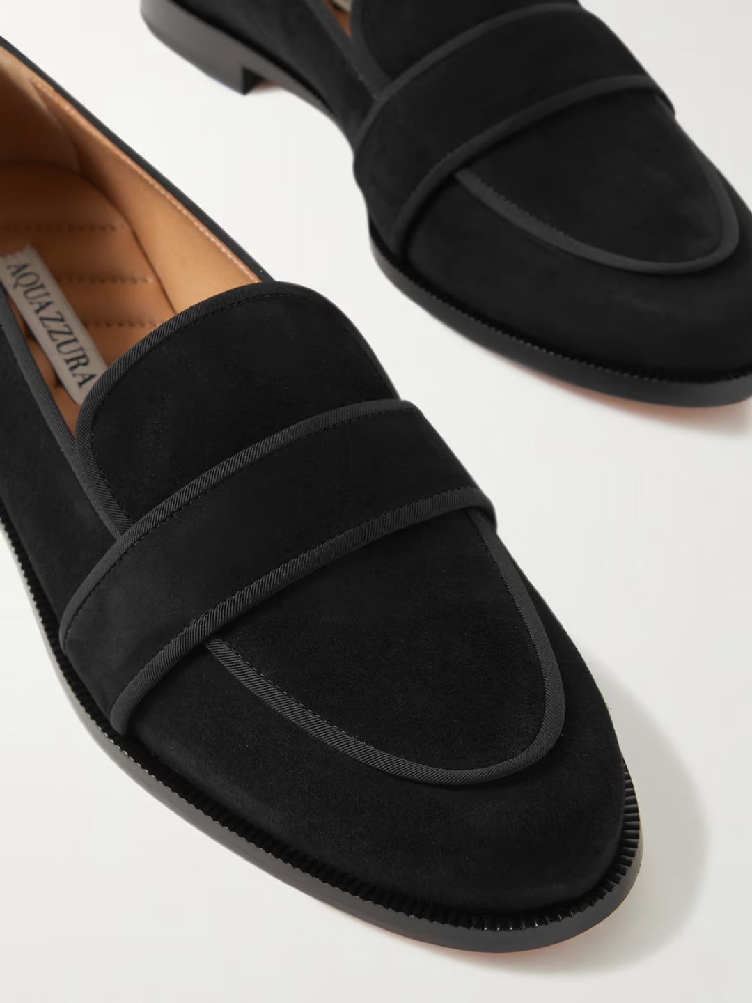 Martin grosgrain-trimmed suede loafers #4