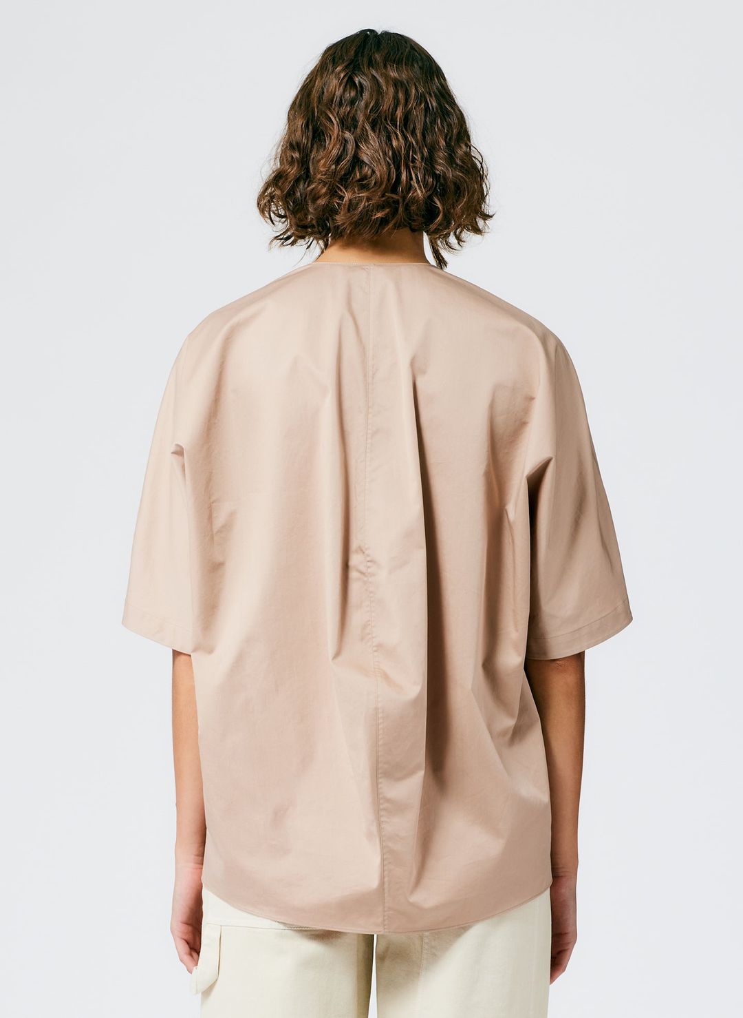 Eco Poplin V-Neck Cocoon Top #4