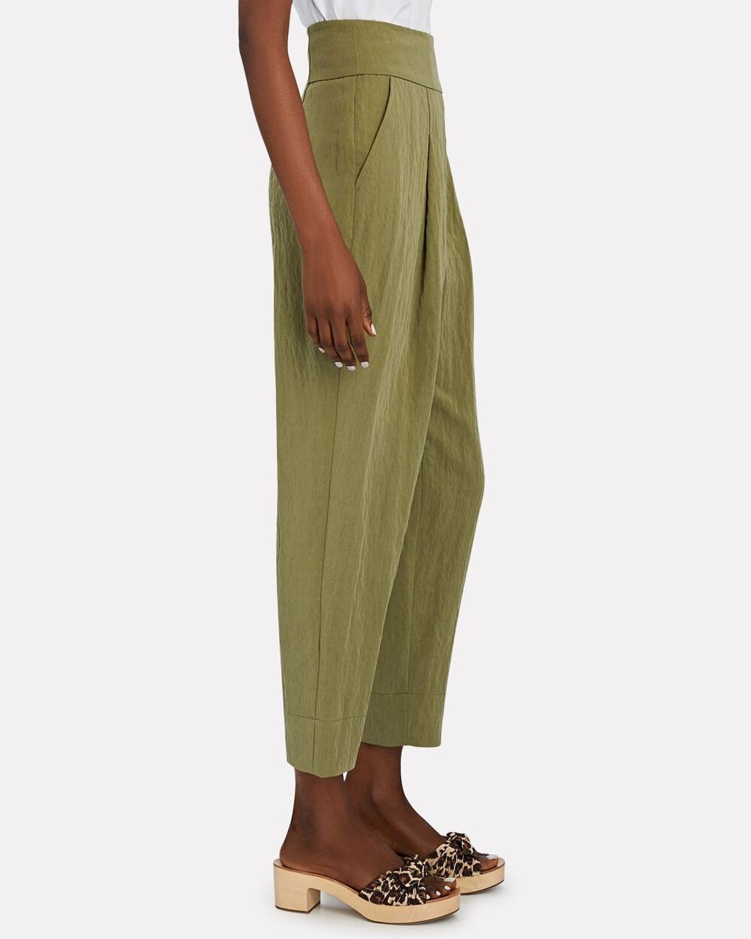 Pippa Straight-Leg Pants in Olive #4