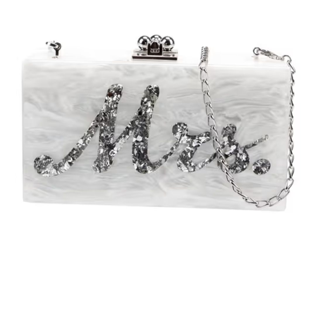 Mrs. Acrylic Shoulder/Clutch Bag Bridal #3