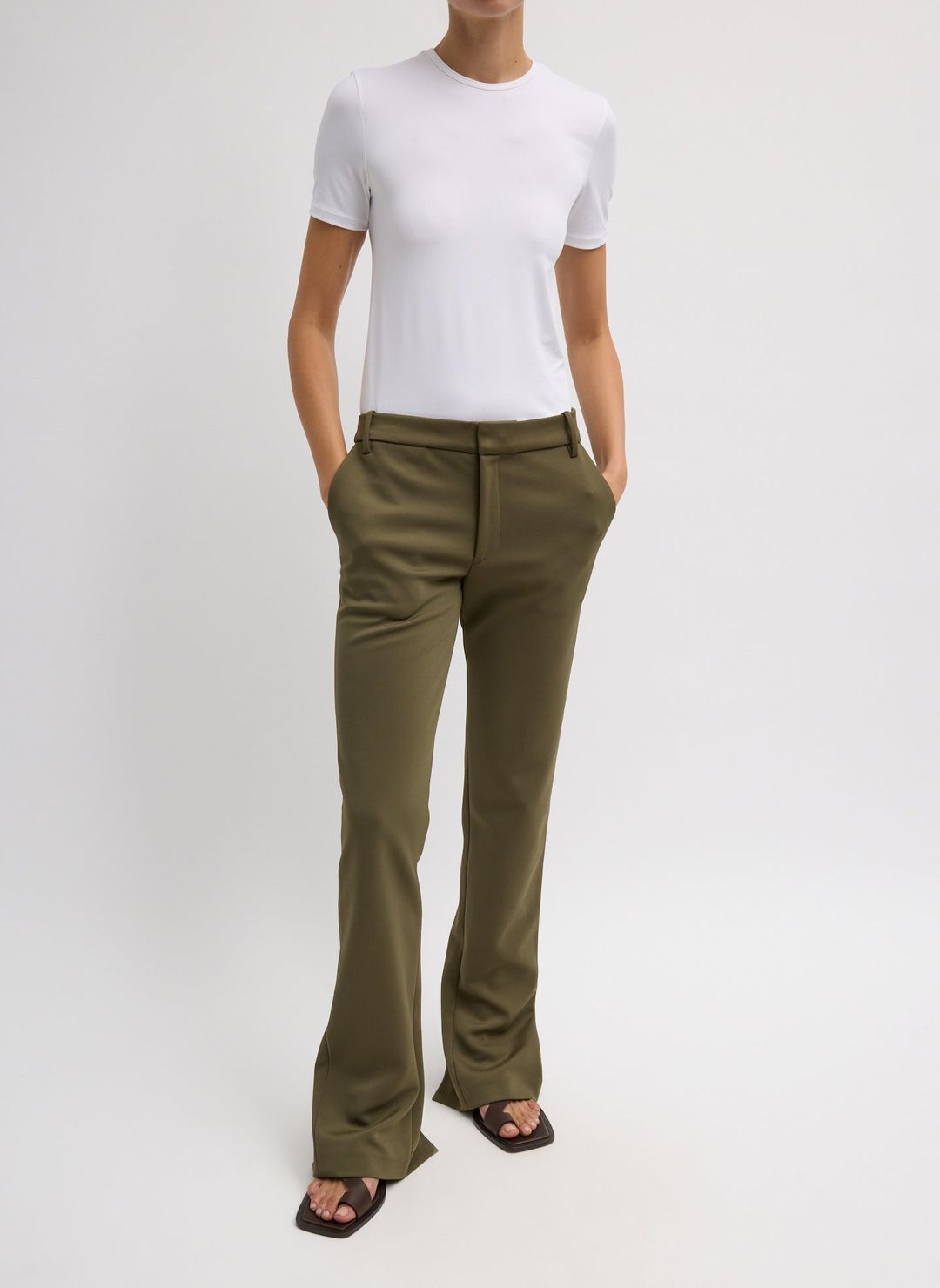 Spring Bonded Twill Elfie Trousers With Slits #9