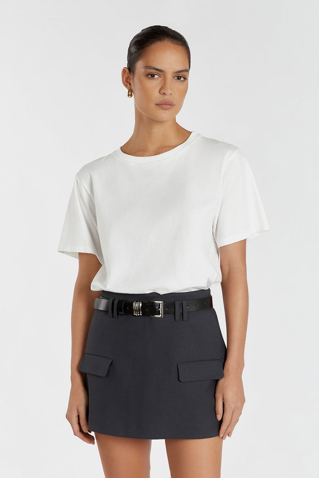 CHARLOTTE OFF WHITE CREW NECK TEE