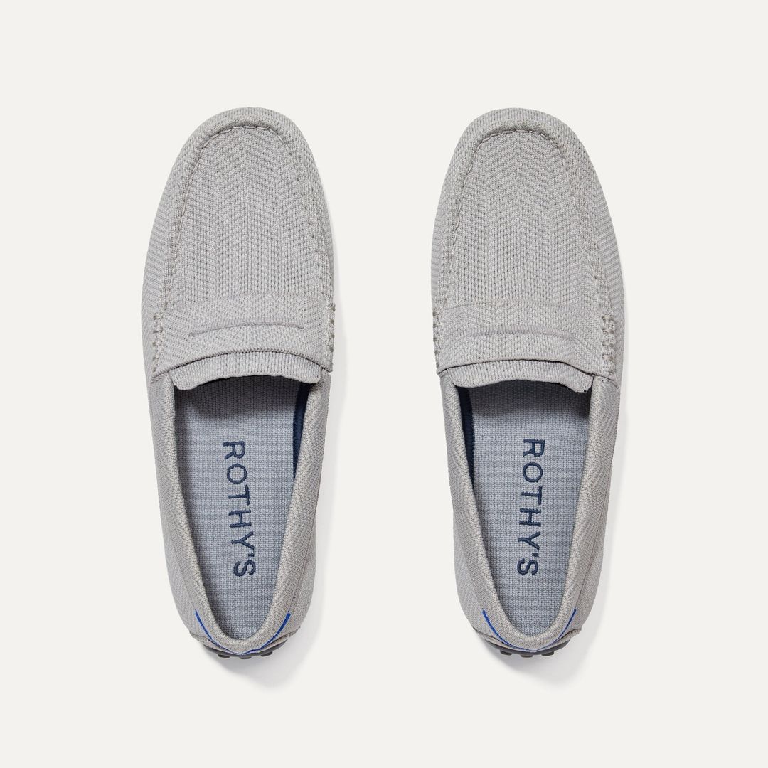 The Driving Loafer - Light Grey Herringbone #4